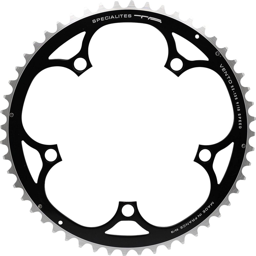 Spcialits TA Vento 135pcd Campagnolo 9/10 Speed Chainring, Black, 52T Outer