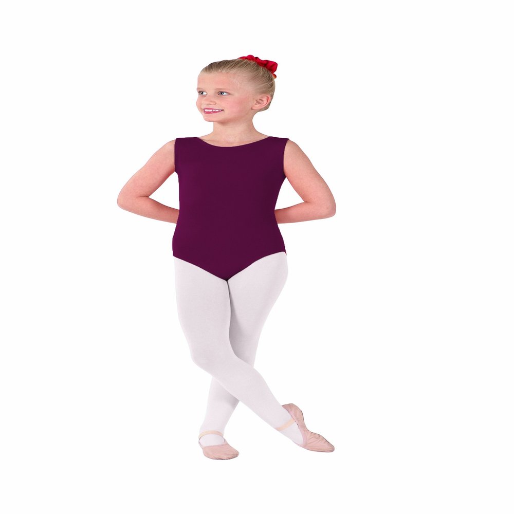 Eurotard 1089 Child Fully Lined Front Tank Leotard,Burgundy,Small