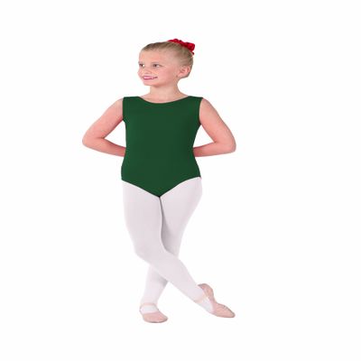 EUROTARD Girls Tank Leotard with Cotton 1089 (Hunter,Medium)