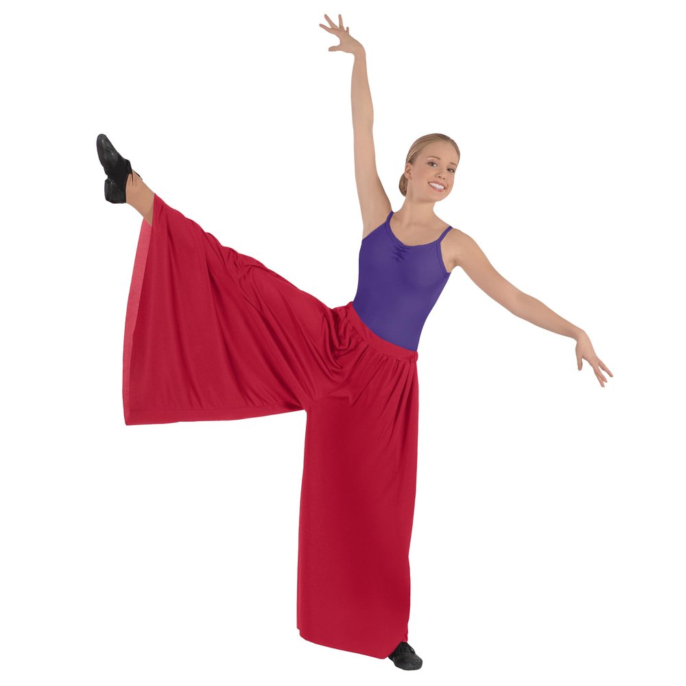 EUROTARD 13696 Adult Palazzo Pants (Red, 3X)