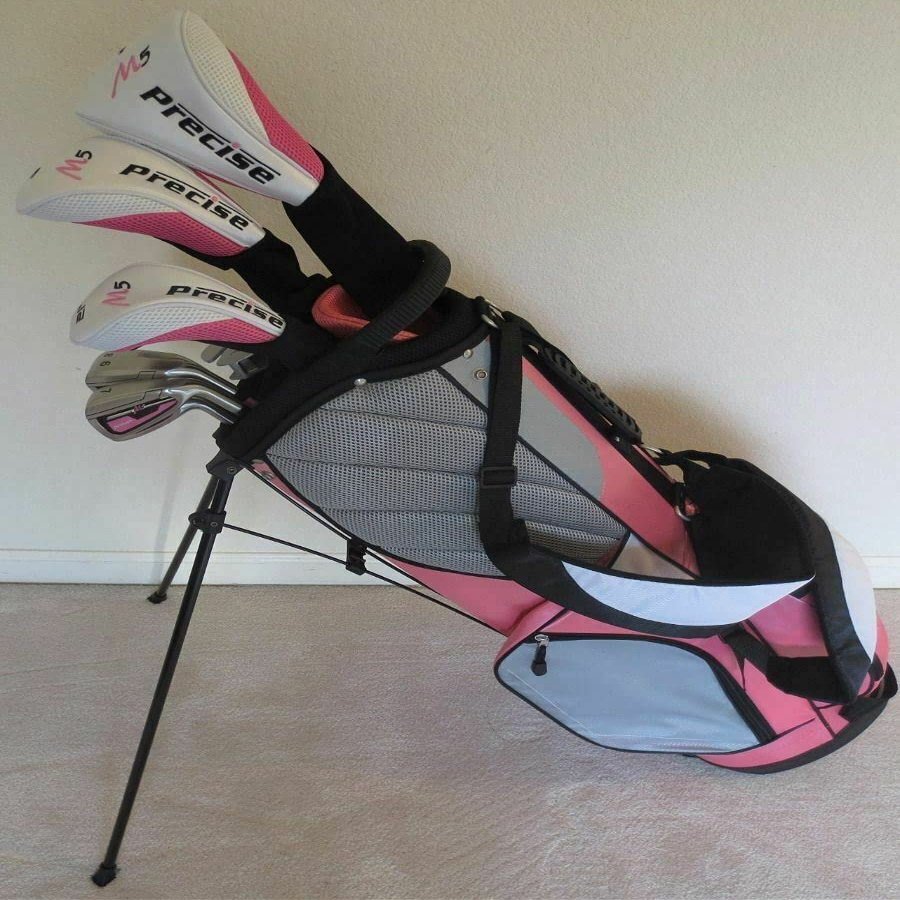 Womens Precision Golf Petite Custom Made Complete Golf Set for Women, White / Pink