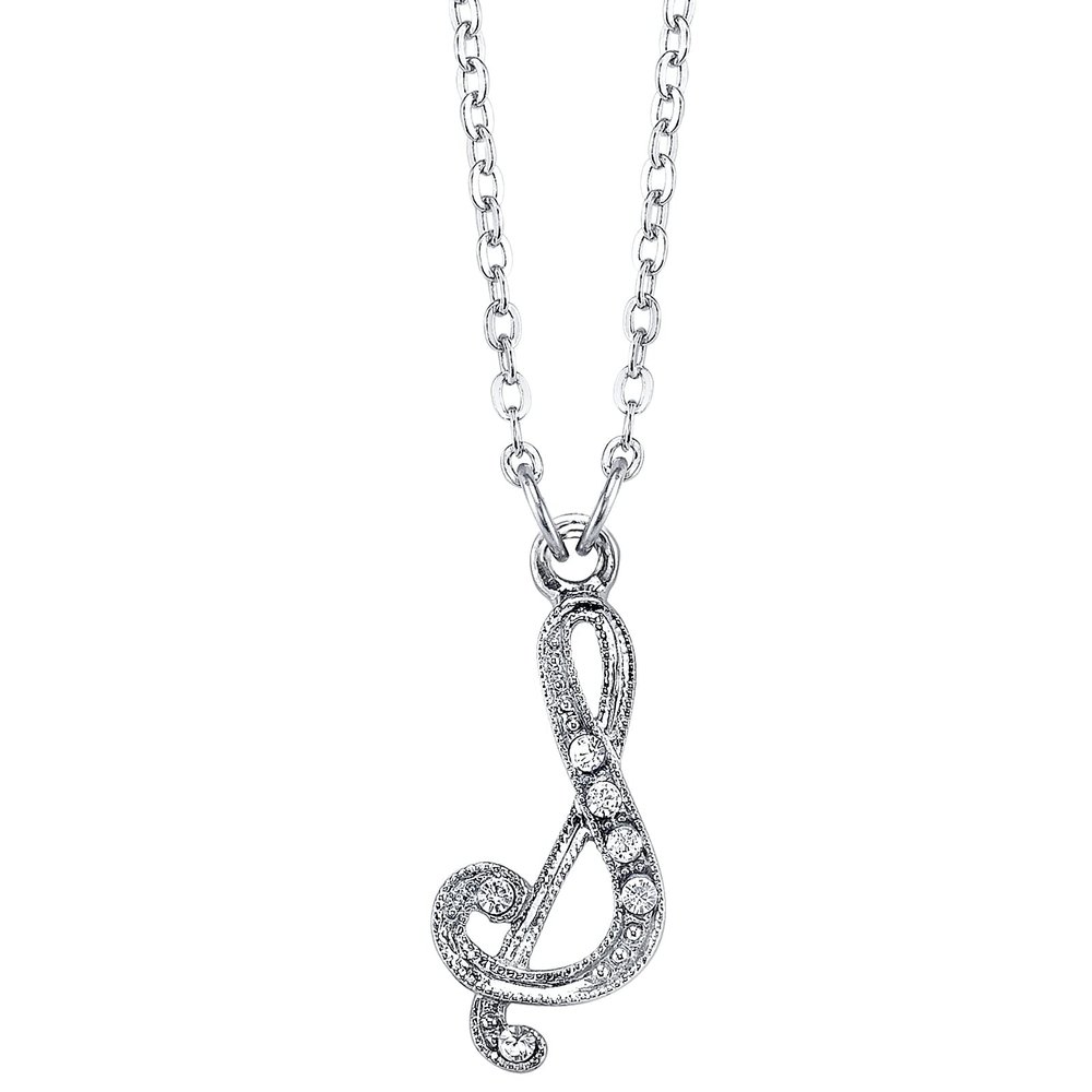 1928 Jewelry European Crystal Initial S Pendant Necklace For Women, 16"
