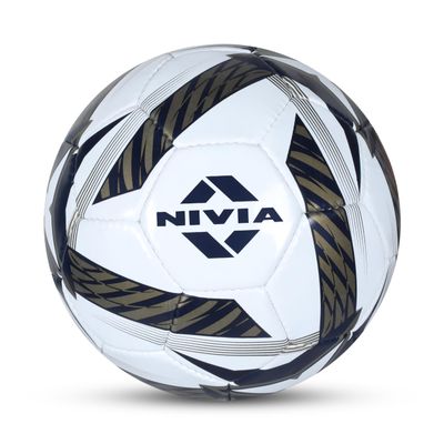 NIVIA Shining Star - 2022 Football/Rubberized Stitched Football/32 Panels/International Match Ball/Size - 5 (Black & White)