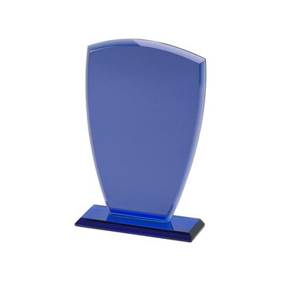 Cobalt Shield Trophy in Blue Transparent