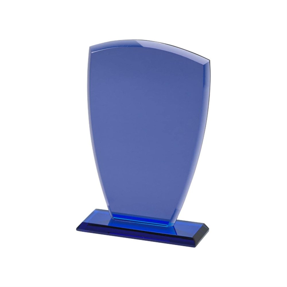 Cobalt Shield Trophy in Blue Transparent