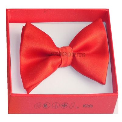 Kids Bow Tie Tuxedo Fashion Red BowTie - Pre Tied Adjustable Children Bow Tie