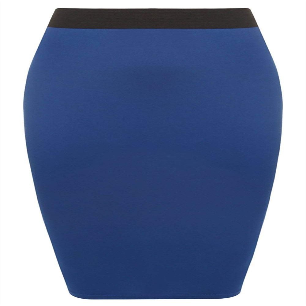 PurpleHanger Women's Bodycon Pencil Tube Wiggle Midi Skirt Royal Blue 8-10