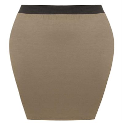 Purple Hanger Women's Bodycon Pencil Tube Wiggle Midi Skirt Mocha 8-10