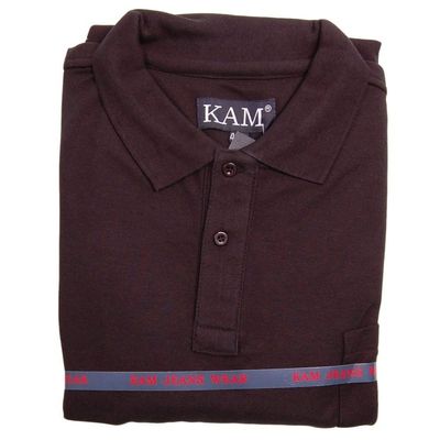 Kam Poly Cotton Soft Fabric Plain Basic Polo Shirt in 8 Colors, Size 2XL to 8XL Black