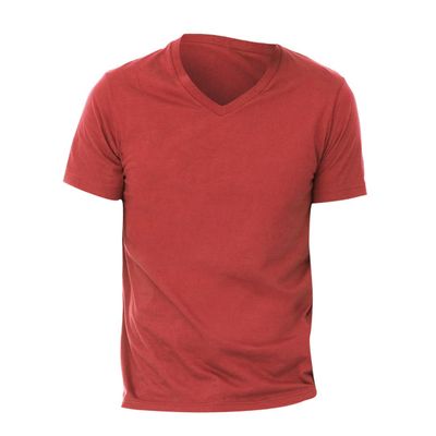 Canvas Mens Jersey Short Sleeve V-Neck T-Shirt (2XL) (Red)