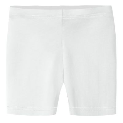 City Threads Made in USA Little Girls Underwear Bike Under Shorts Biker in All Cotton Perfect for SPD and Sensitive Skin Sports Dance School Uniform, White 2T