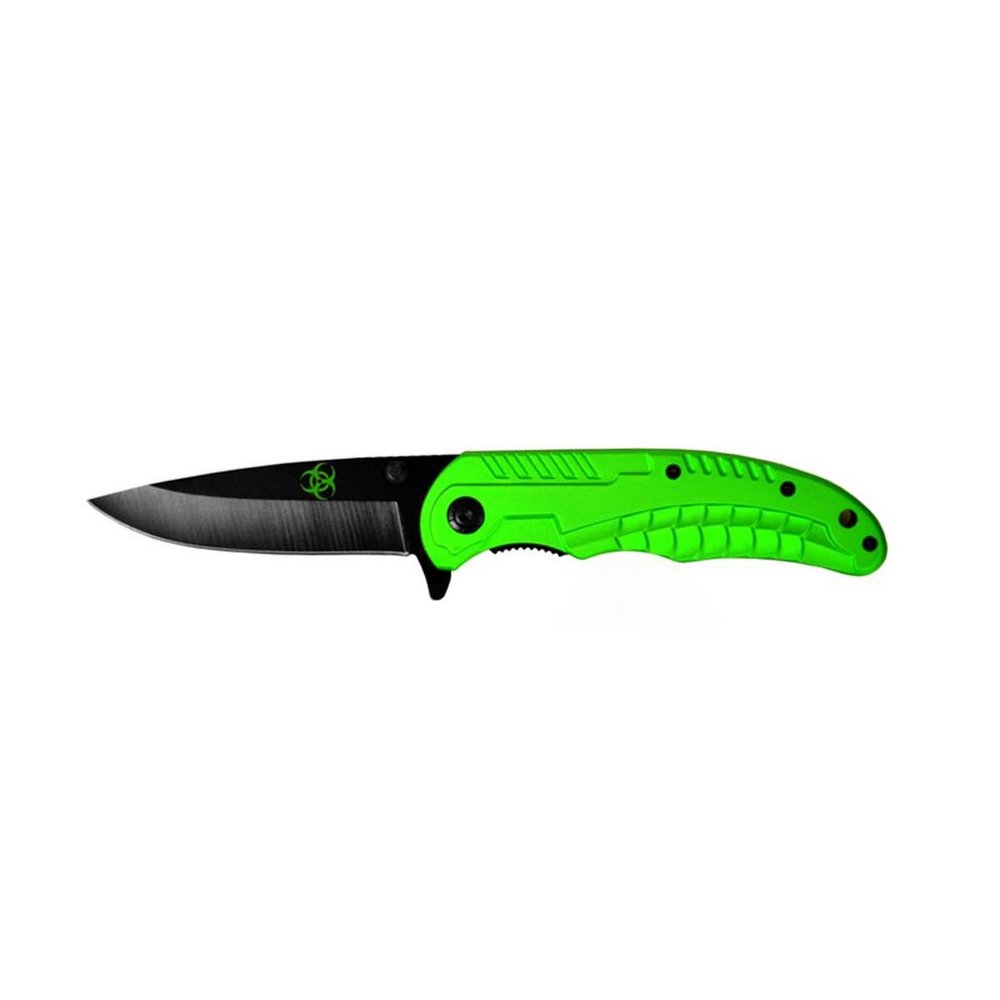 Factory X KB3102 Codename: Drop Point Biohazard Tactical Knife, Green
