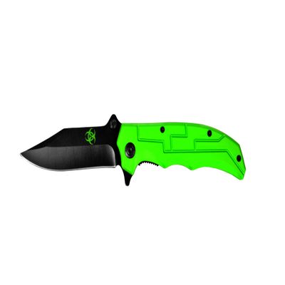 Factory X KB3106 Codename: Clip Point Biohazard Tactical Knife, Green