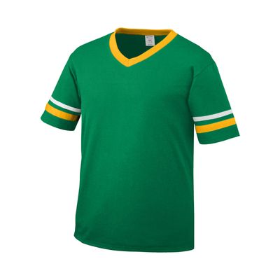 Augusta Sportswear Youth Sleeve Stripe Jersey, Kelly/Gold/White, M