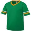 Augusta Sportswear Youth Sleeve Stripe Jersey, Kelly/Gold/White, M view 2