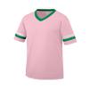 Augusta Sportswear Youth Sleeve Stripe Jersey, Light Pink/Kelly/White, M