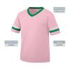 Augusta Sportswear Youth Sleeve Stripe Jersey, Light Pink/Kelly/White, M view 3