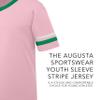 Augusta Sportswear Youth Sleeve Stripe Jersey, Light Pink/Kelly/White, M view 4