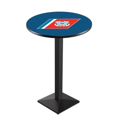 Holland Bar Stool Co. L217-42" Black Wrinkle U.S. Coast Guard Pub Table