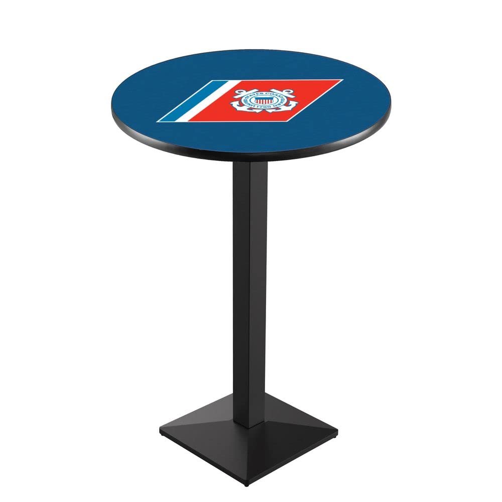 Holland Bar Stool Co. L217-42" Black Wrinkle U.S. Coast Guard Pub Table