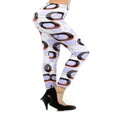Women's Abstract and Animal Printed Leggings (One Size, Oval)
