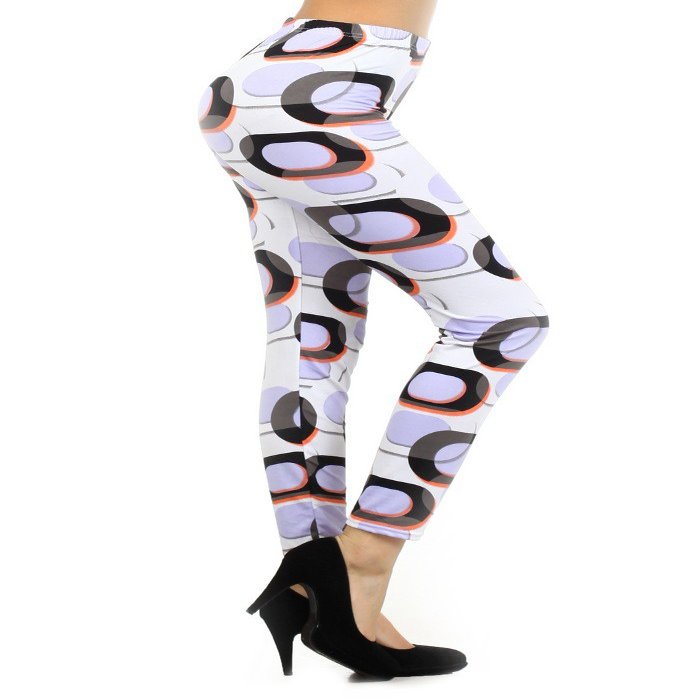 Women's Abstract and Animal Printed Leggings (One Size, Oval)