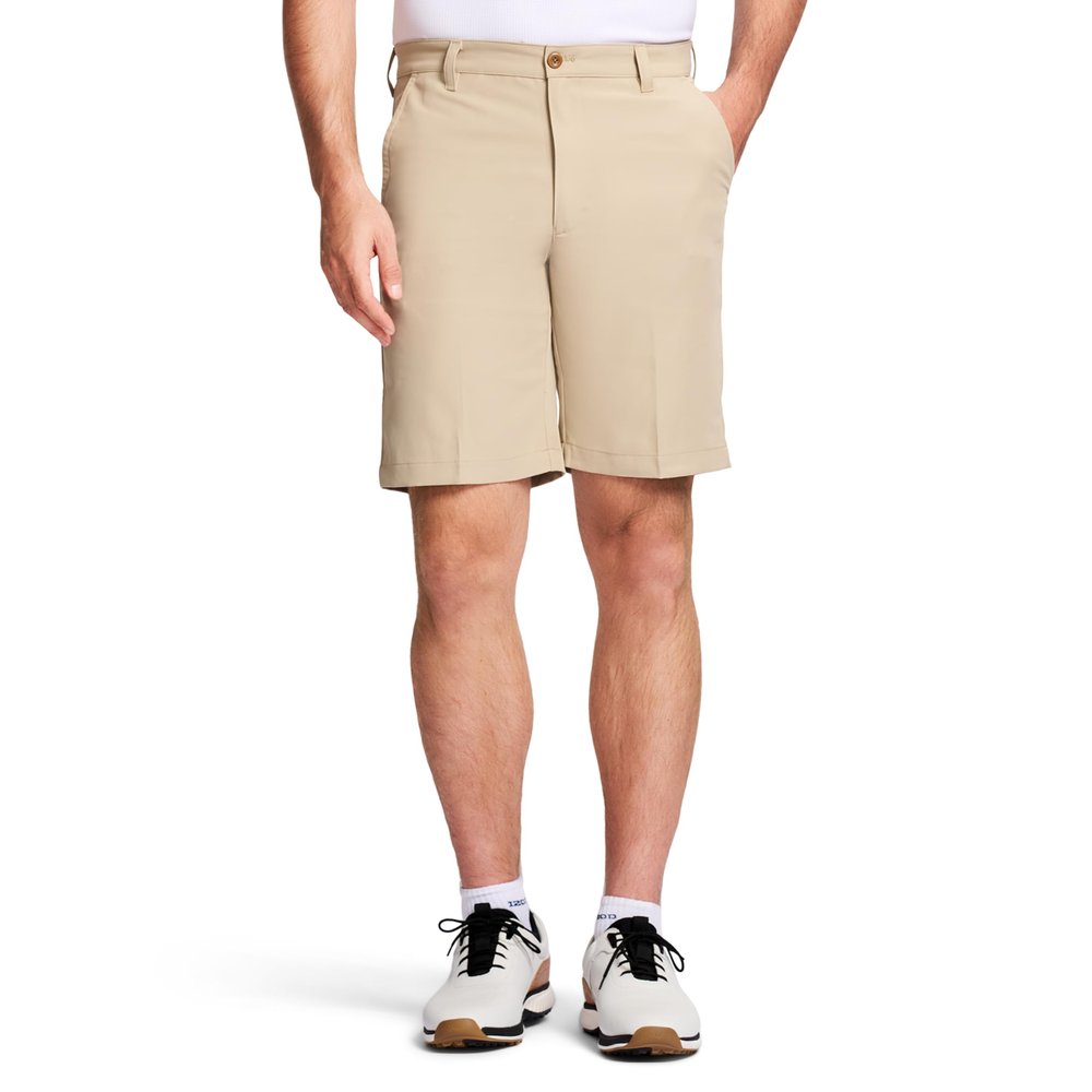 IZOD Men's 9.5"Micro Poly Classic Fit Golf Short, 42, Khaki