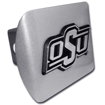 Elektroplate Oklahoma State University Brushed Silver Hitch Cover Fits 2 Inch Auto Car Truck Receiver with NCAA College Sports Logo