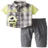 Disney Baby Boys Newborn Monsters 2 Piece Pant Set, Multi, 3-6 Months view 1