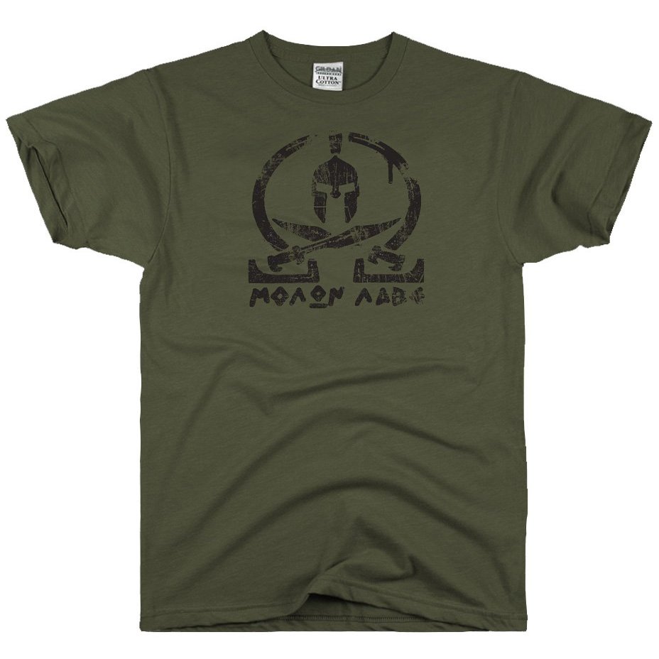 DIRTYRAGZ Men's Molon Labe Come and Take It Them T Shirt S Military Green