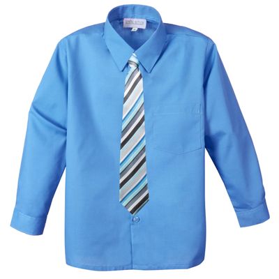 Spring Notion Boys Dress Shirt and Tie Set 18 Sky Blue