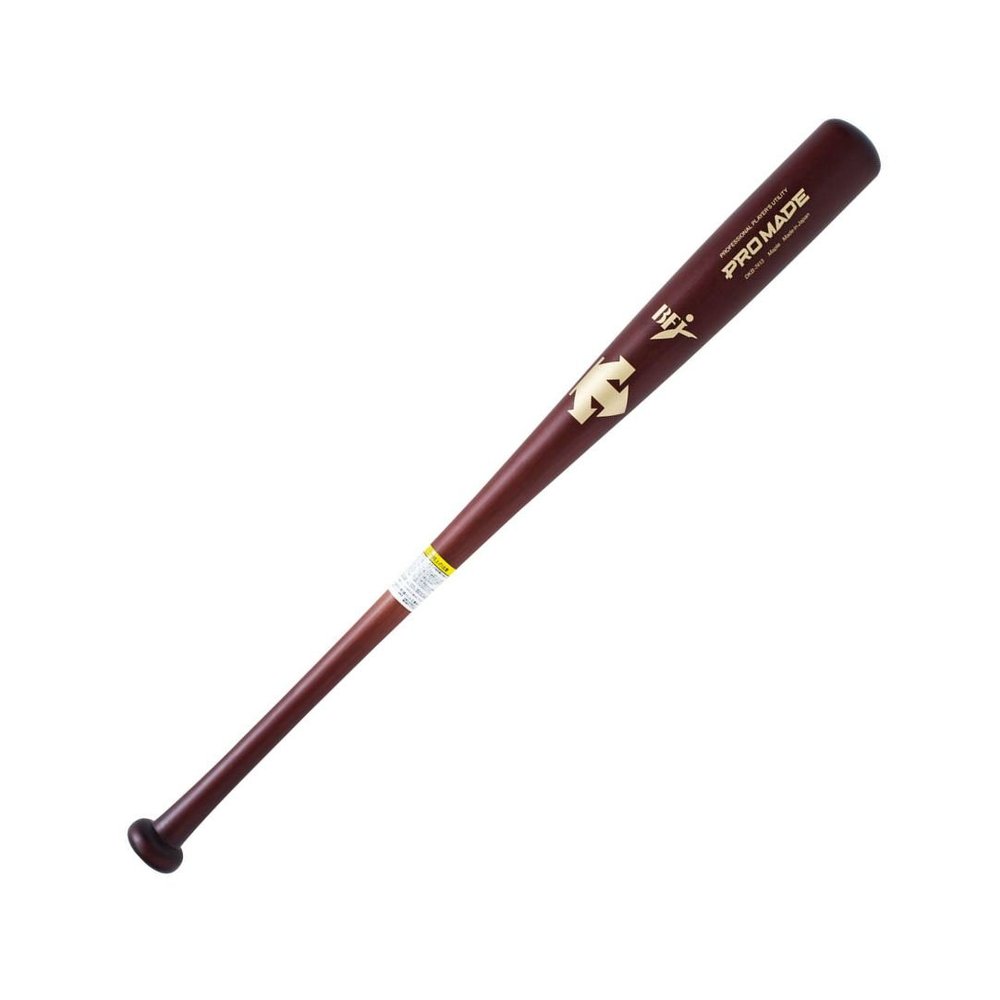 Descente DKB7413 Hard Wooden Bat (Matte Type), Brown, 33.1 inches (84 cm), 30.9 oz (870 g), Average Model