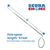 Scuba Choice Carbon Fiber 5' Travel Spearfishing Two-Piece Pole Spear 3 Prong Barb Paralyzer and Bag view 2
