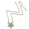 Avalaya Beige Grey Enamel Flower Pendant With Gold Tone Chain - 36cm Length/ 7cm Extension view 3
