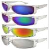Edge I-Wear Clear Sports Sunglasses with Color Mirrored Lens 540708CL-REV-1 (M Clear/Blue REV) view 3