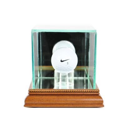 Perfect Cases PGA Golf Ball Glass Display Case, Walnut