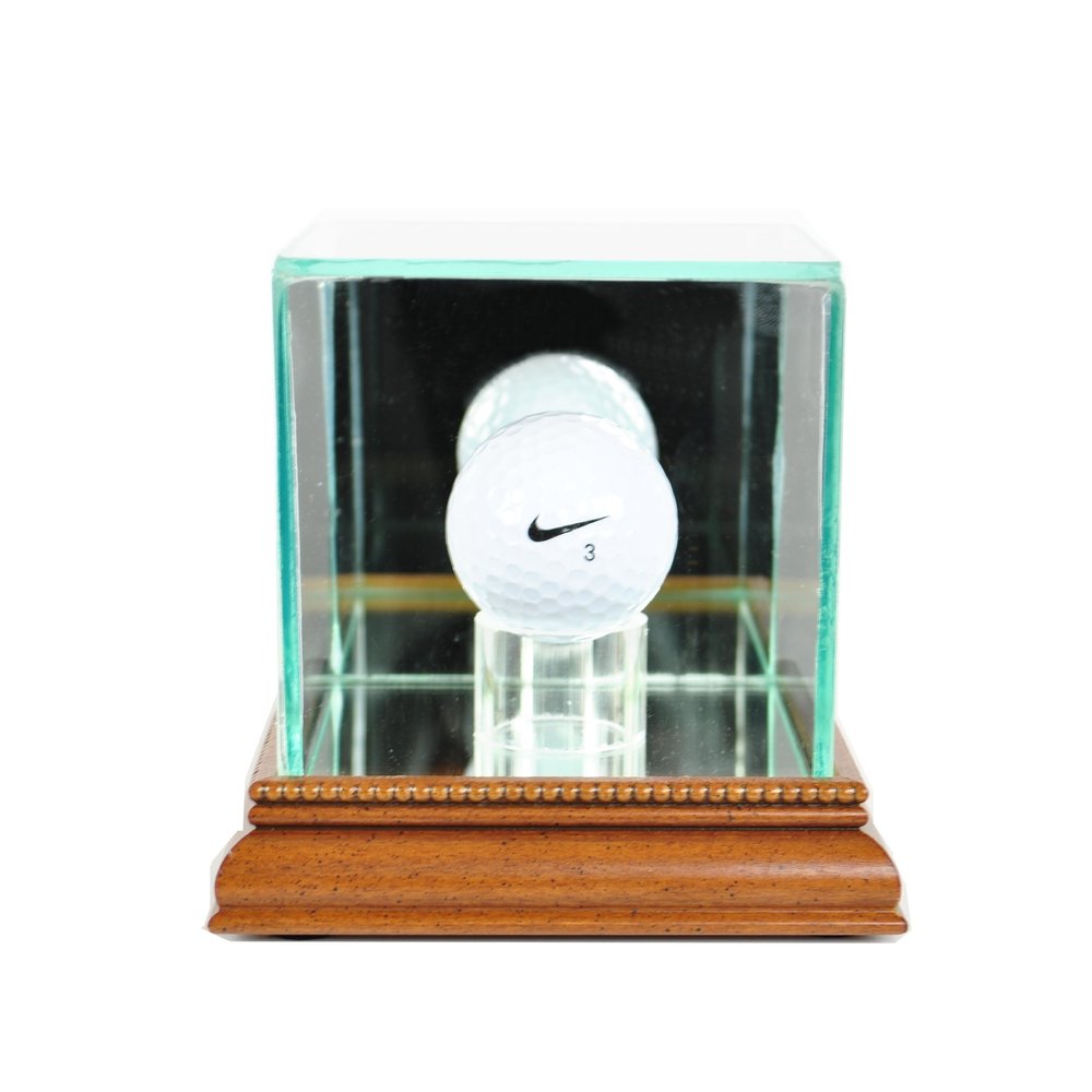 Perfect Cases PGA Golf Ball Glass Display Case, Walnut