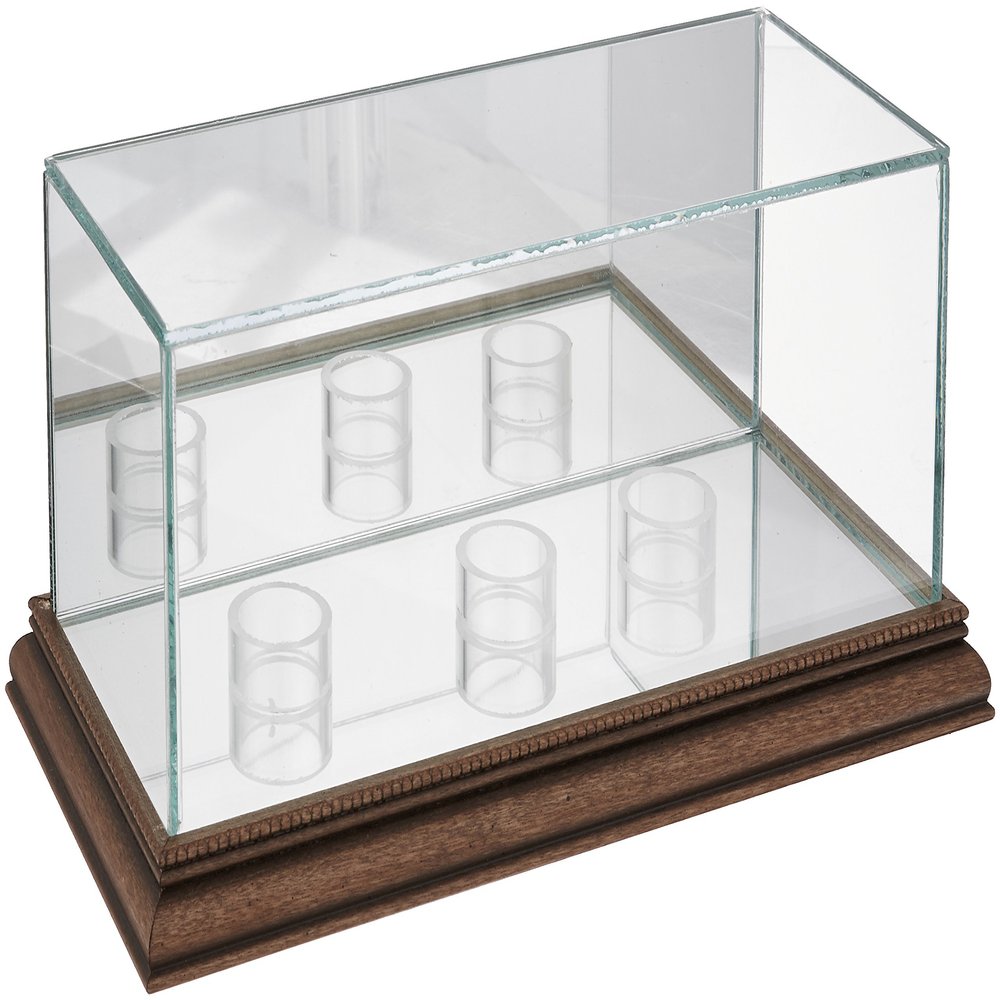 MLB Triple Baseball Glass Display Case, Walnut