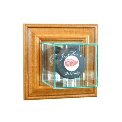 Perfect Cases NHL Wall Mounted Single Puck Glass Display Case, Walnut