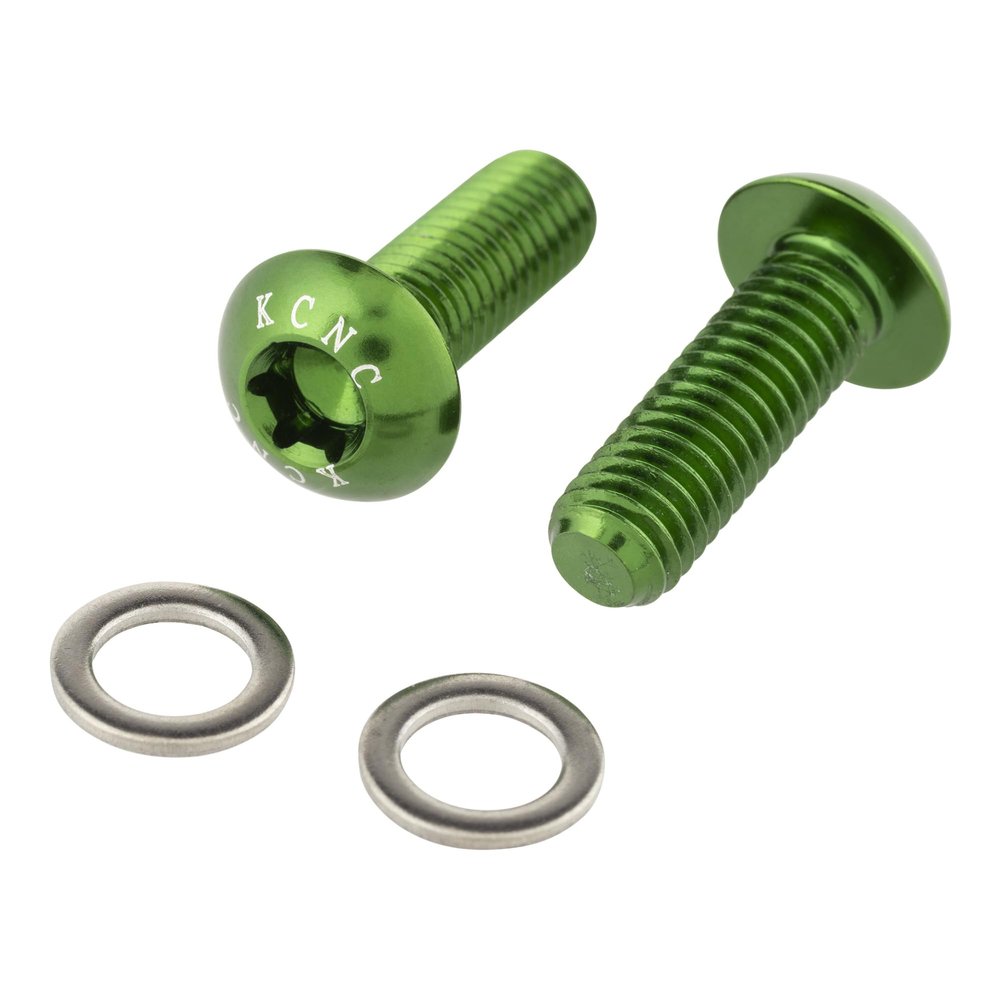 KCNC Bicycle Aluminum Bottle Cage, Torx Screw, Bolt for Bottle Cage, 2 Pieces, Green