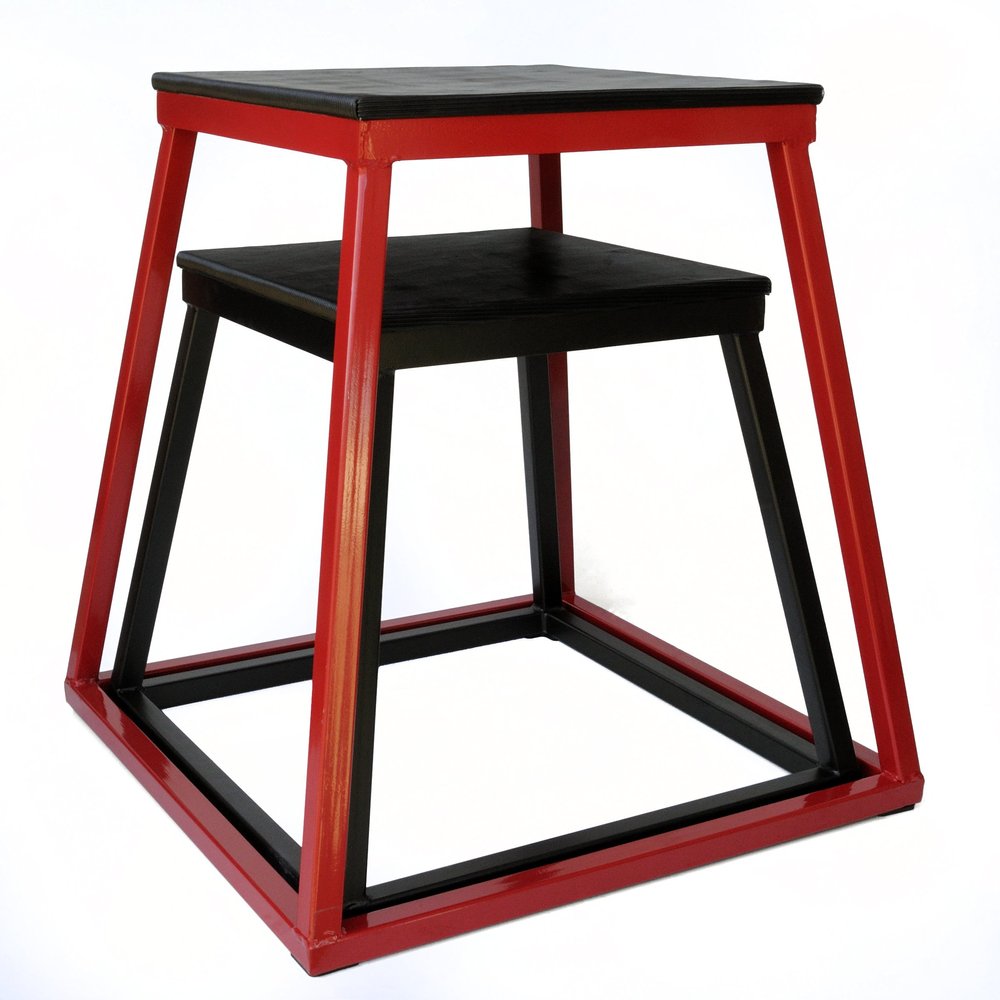 Ader 18" Black, 24" Red Plyo Boxes (Black + Red)