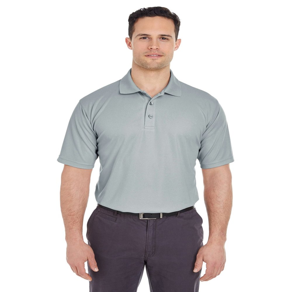 8210 UltraClub Men's Cool & Dry Mesh Piqu Polo - Silver - Small