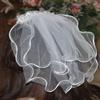 First Holy Communion Veil Head Band - Comb Style with Crystal Flowers view 1