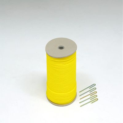 Toei Light G1169 Ground Rope, 0.1 x 11.8 inches (3 x 300 mm), Ground Maintenance Rope: Yellow, 0.1 inches (3 mm) x 984.1 ft (300 m), Polyethylene, Stake 0.1