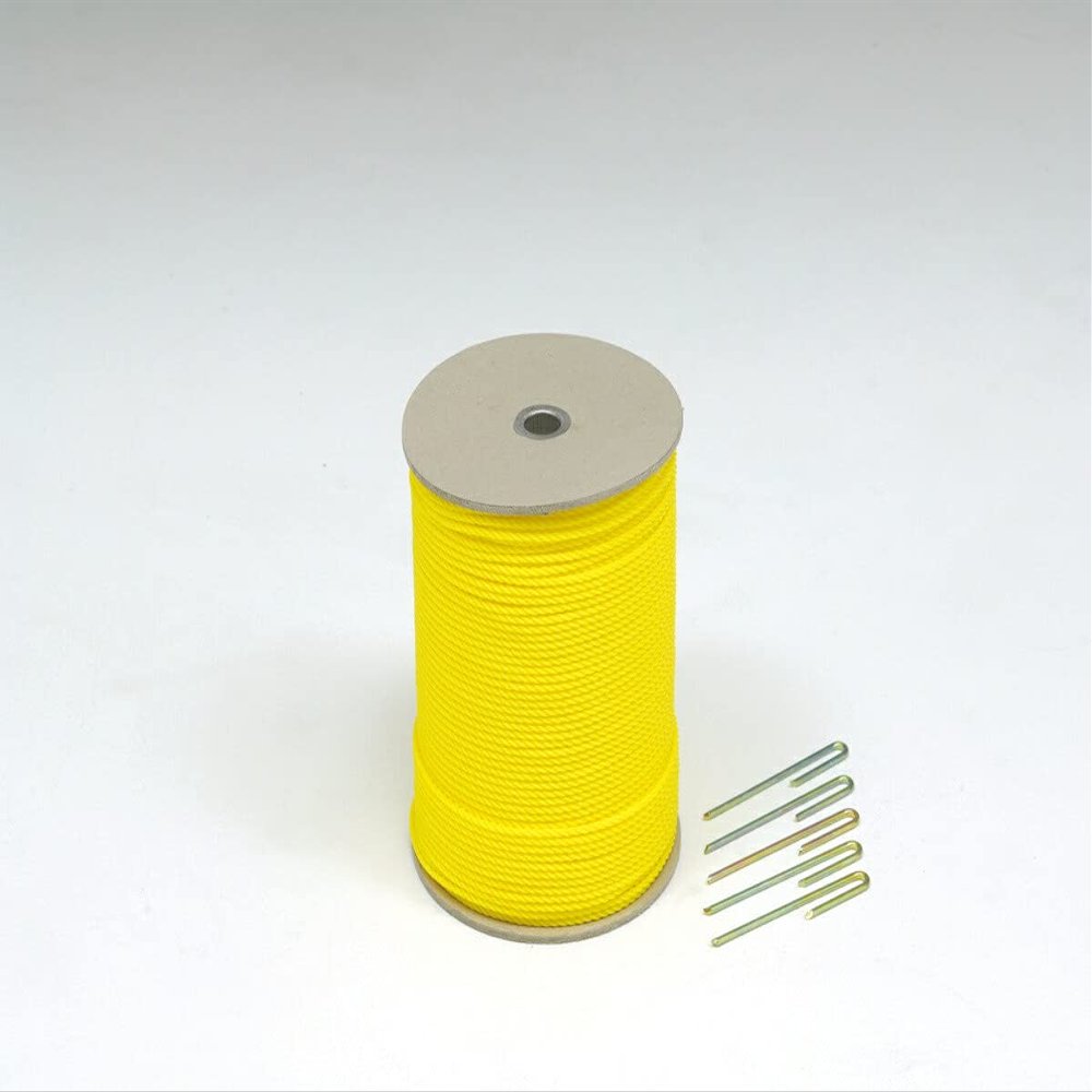 Toei Light G1169 Ground Rope, 0.1 x 11.8 inches (3 x 300 mm), Ground Maintenance Rope: Yellow, 0.1 inches (3 mm) x 984.1 ft (300 m), Polyethylene, Stake 0.1