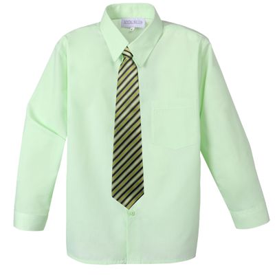 Spring Notion Boys Dress Shirt and Tie Set 16 Pastel Green