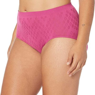Bali Women's Comfort Revolution Seamless Brief Panty, Dahlia Dot, 10/11