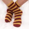 BambooMN Women's Fuzzy Team Spirit Socks - Super Soft Microfiber Game Day Sports Socks - Striped Black & Yellow - 4 Pairs view 3