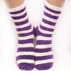 BambooMN Women's Fuzzy Team Spirit Socks - Super Soft Microfiber Game Day Sports Socks - Striped Black & Yellow - 4 Pairs view 4