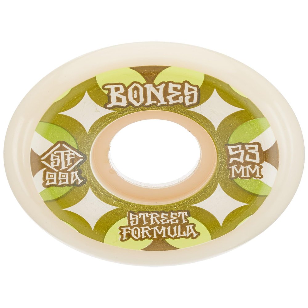 Bones Wheels Unisex's STF Retros 99A V5 Sidecut Skateboard Wheels, White, 53 mm (WSCAERV55399A4)